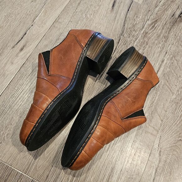 Rieker Brown Leather European Comfort Shoes Booties Slip On Size 6 US - Picture 8 of 12